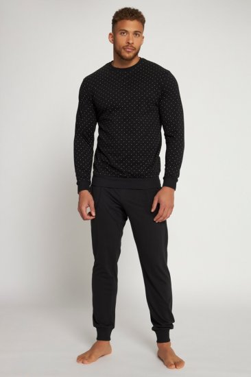 JP1880 Two-piece Pyjamas Long Sleeve and Long Trousers Black - Бельо & Бански шорти - Мъжко бельо големи размери