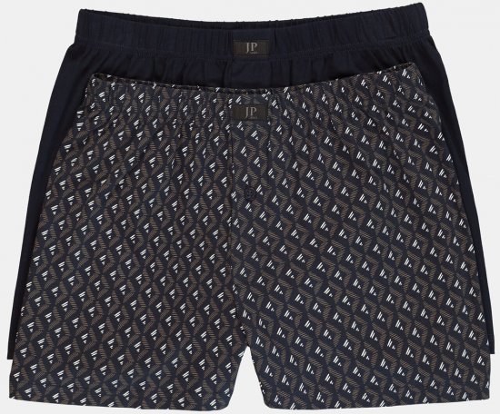 JP1880 OEKO-TEX Boxer Shorts Jersey 2-Pack Navy - Бельо & Бански шорти - Мъжко бельо големи размери