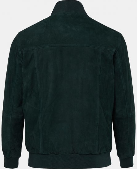 JP1880 Leather Jacket Suede with Stand-up Collar Dark Green - Якета - мъжки якета големи размери