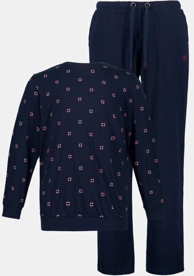 JP1880 Two-piece Pyjamas Long Sleeve and Long Trousers Navy - Бельо & Бански шорти - Мъжко бельо големи размери