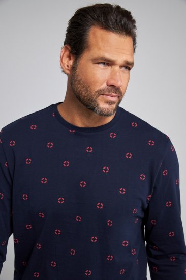 JP1880 Two-piece Pyjamas Long Sleeve and Long Trousers Navy - Бельо & Бански шорти - Мъжко бельо големи размери