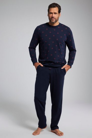 JP1880 Two-piece Pyjamas Long Sleeve and Long Trousers Navy - Бельо & Бански шорти - Мъжко бельо големи размери