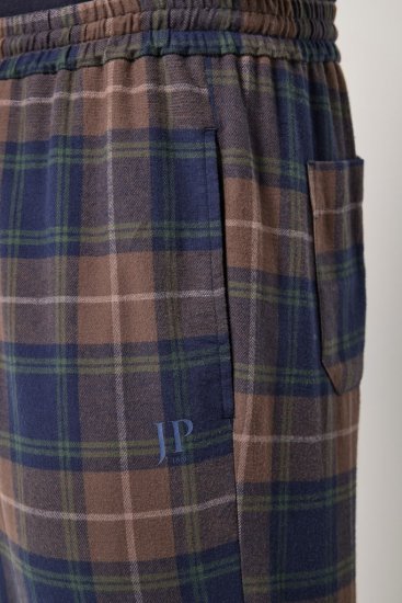 JP1880 Pyjama Trousers Flannel Check Brown - Бельо & Бански шорти - Мъжко бельо големи размери