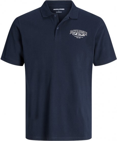 Jack & Jones Makoto Polo Short Sleeve Navy - Поло тениски - мъжки тениски с яка големи размери