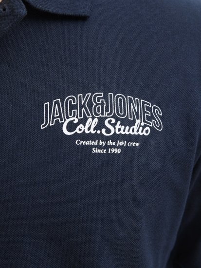 Jack & Jones Makoto Polo Short Sleeve Navy - Поло тениски - мъжки тениски с яка големи размери
