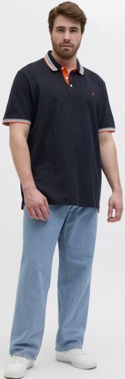 Jack & Jones Paulos Short Sleeve Polo Black Navy - Поло тениски - мъжки тениски с яка големи размери