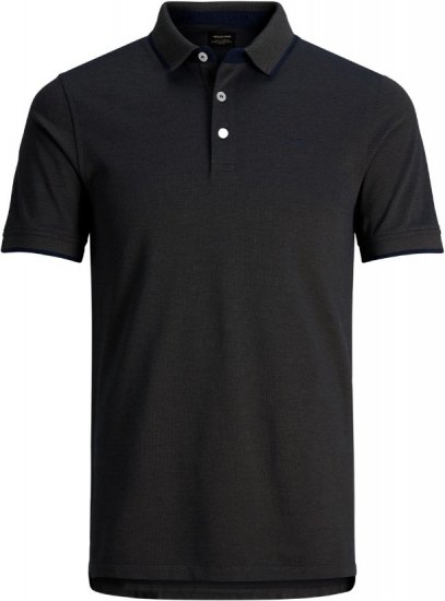 Jack & Jones Paulos Polo Short Sleeve Black - Поло тениски - мъжки тениски с яка големи размери