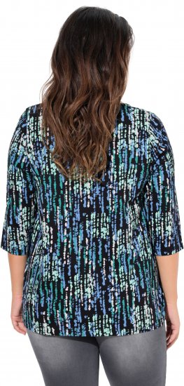 Ulla Popken Graphic Print Square Neck Tee Black - Печатни тениски за жени - 