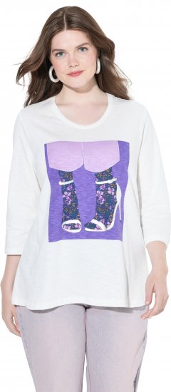 Ulla Popken Fashion Graphic T-Shirt Off-White - Печатни тениски за жени - 