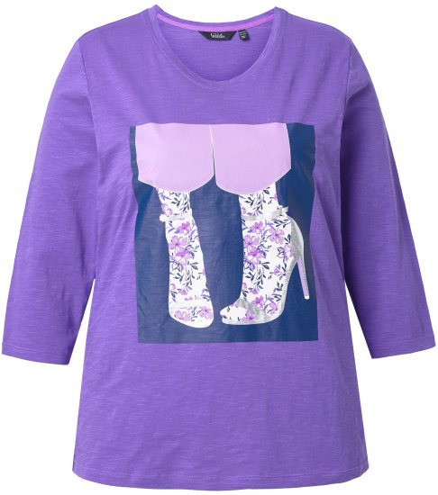 Ulla Popken Fashion Graphic T-Shirt Purple - Печатни тениски за жени - 