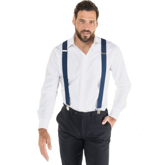 JP1880 Suspenders X-Shape Navy - Аксесоари - 