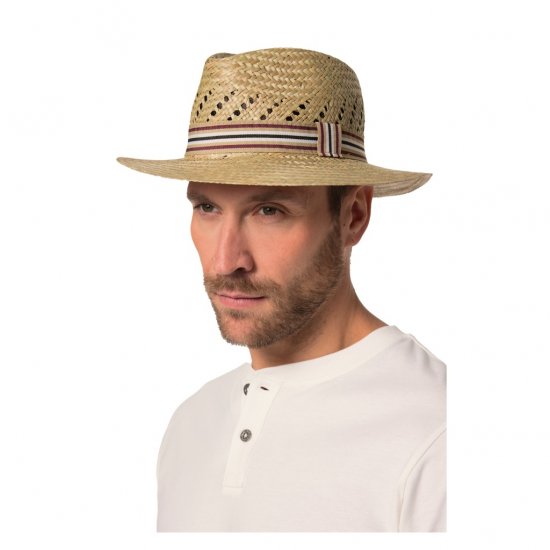 JP1880 Straw Hat Woven Yellow - Аксесоари - 