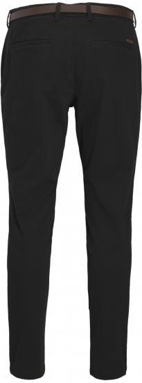 Jack & Jones Marco Adam Belted Slim Fit Chino Pants Black - Дънки и панталони - мъжки Дънки и панталони големи размери