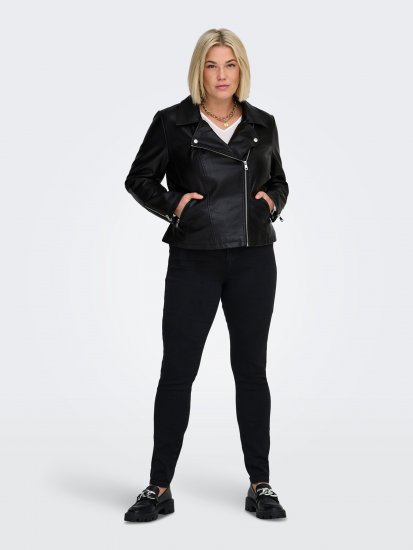 Only Carmakoma Emmy Biker Jacket Black - Кожени якета - 