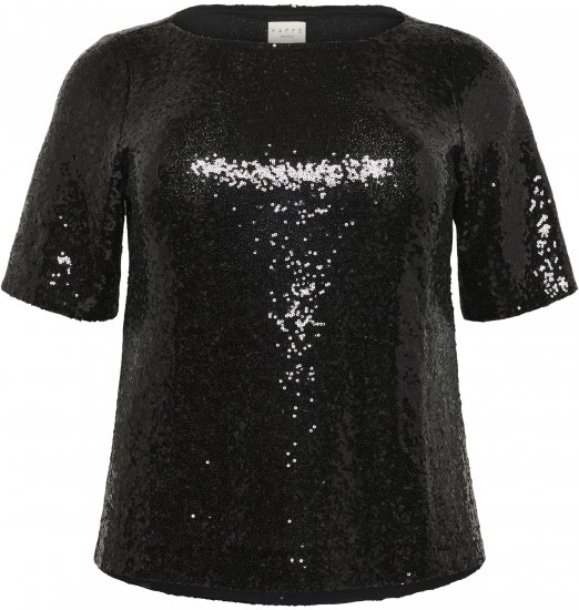 Kaffe Curve Mirana Sequin Blouse Black - Блузи - 