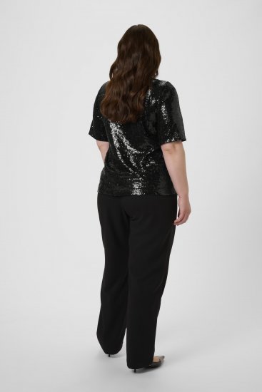 Kaffe Curve Mirana Sequin Blouse Black - Блузи - 