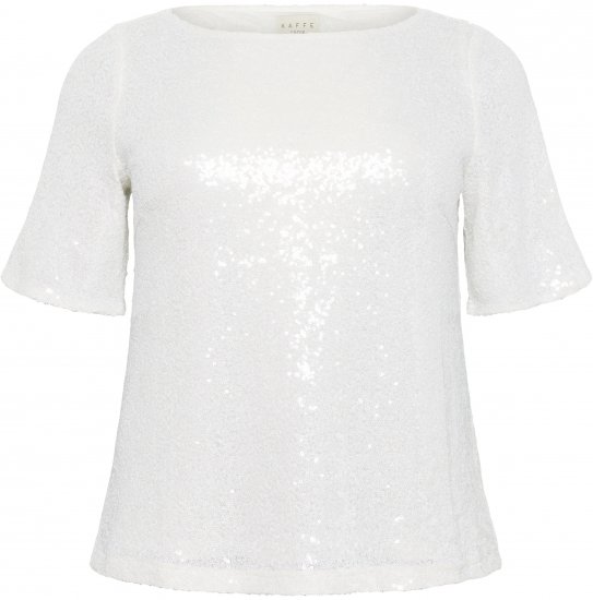 Kaffe Curve Mirana Sequin Blouse Chalk - Блузи - 