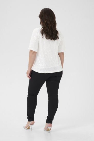 Kaffe Curve Mirana Sequin Blouse Chalk - Блузи - 