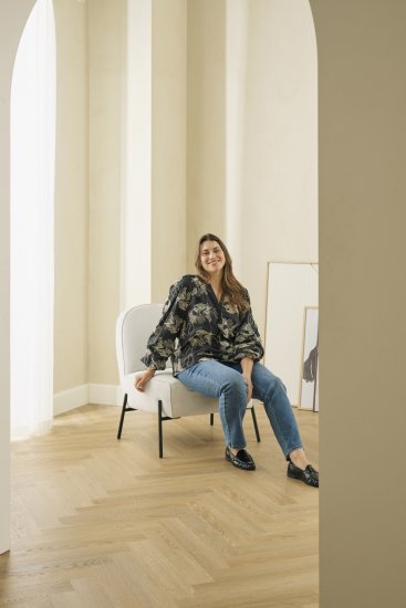 Kaffe Curve Kimmie Blouse Black Chalk Embroidery - Блузи - 