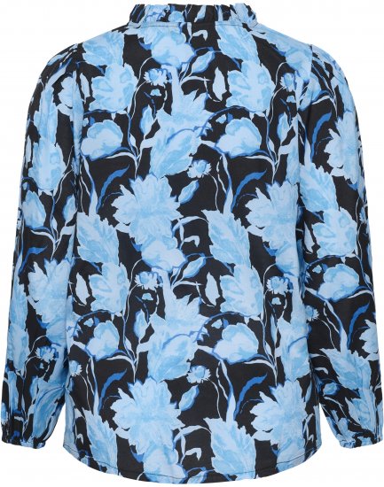 Kaffe Curve Sasja Блуза с дълъг ръкав Blue Snake Flower - Блузи и туники - 