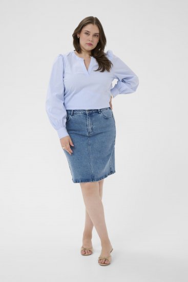 Kaffe Curve Juda Blouse Nantucket Breeze Stripe Blue - ДАМСКИ ДРЕХИ 40-66 - 