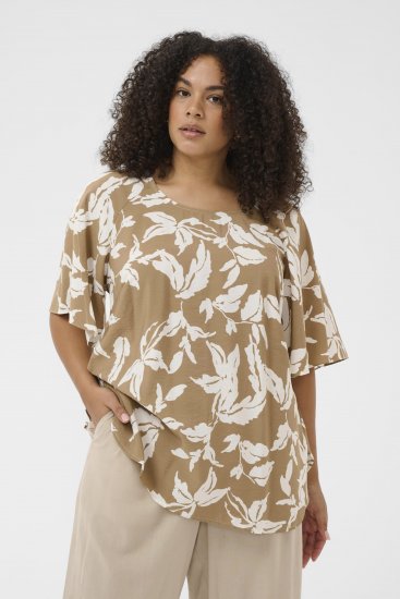 Kaffe Curve Marla Blouse Oak Chalk Leaf - Блузи - 
