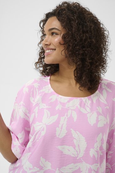 Kaffe Curve Marla Blouse Pink Frosting Chalk Leaf - Блузи - 