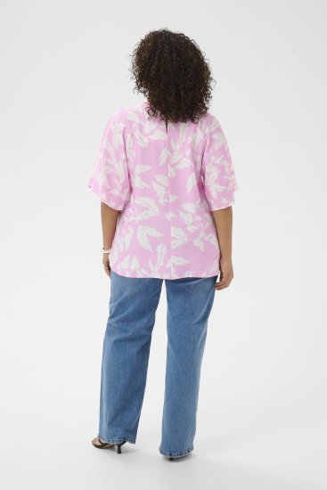 Kaffe Curve Marla Blouse Pink Frosting Chalk Leaf - Блузи - 
