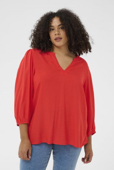 Kaffe Curve Mille Blouse Poppy Red - Блузи - 