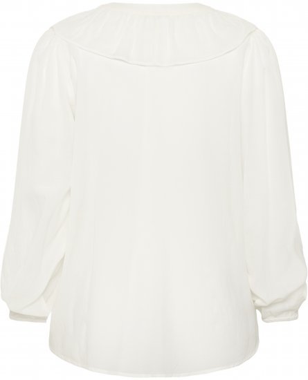 Kaffe Curve Lana Frill Blouse White - Блузи - 