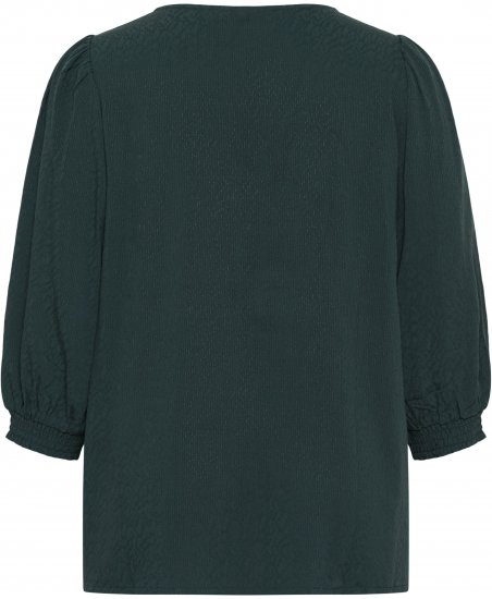 Kaffe Curve Pippi Blouse 3/4 Sleeve Magical Forest Green - Блузи и туники - 