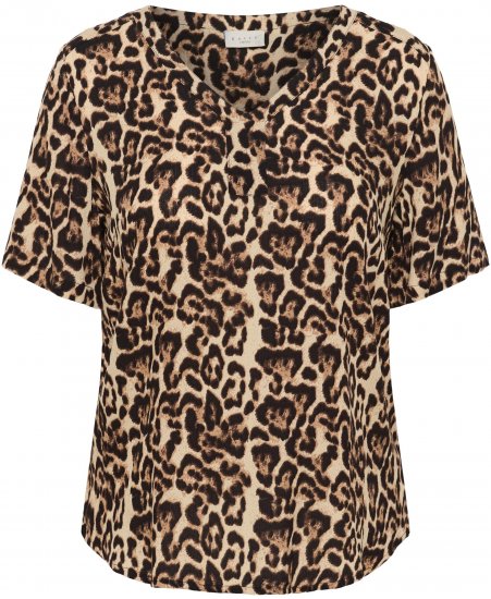 Kaffe Curve Ami Short Sleeve Blouse Printed Leopard - Блузи и туники - 