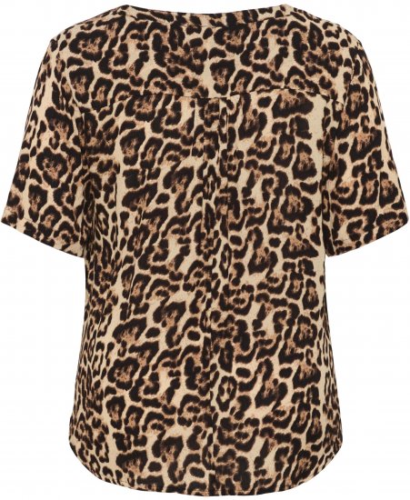 Kaffe Curve Ami Short Sleeve Blouse Printed Leopard - Блузи и туники - 