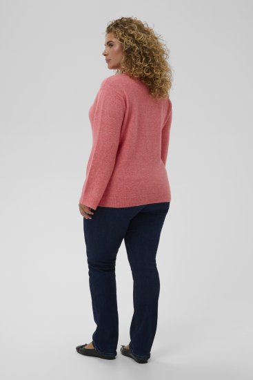 Kaffe Curve Jilanda V-Neck Pullover Red - Пуловери и Трикотаж - 