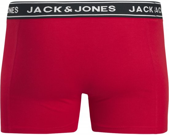 Jack & Jones Hector Solid Trunks 3-Pack Navy/Red/Grey - Боксерки - мъжки боксерки големи размери
