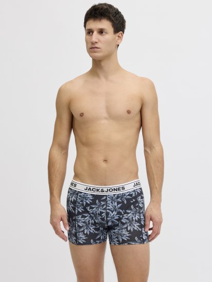 Jack & Jones Acray Flower Boxers 3-Pack Black/Navy - Бельо & Бански шорти - Мъжко бельо големи размери