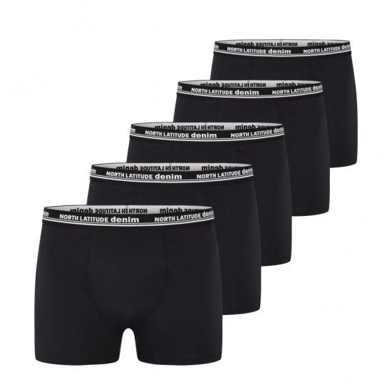 North Latitude 5-Pack Boxershorts Black - Боксерки - мъжки боксерки големи размери