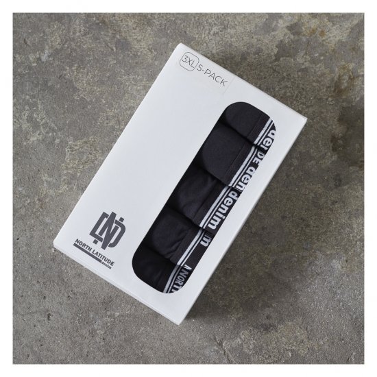 North Latitude 5-Pack Boxershorts Black - Боксерки - мъжки боксерки големи размери