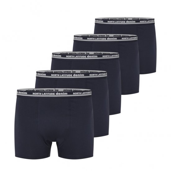 North Latitude 5-Pack Boxershorts Navy - Боксерки - мъжки боксерки големи размери