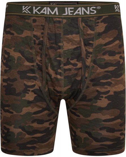 Kam Jeans 813 Camo Print Boxers Charcoal Khaki - Боксерки - мъжки боксерки големи размери