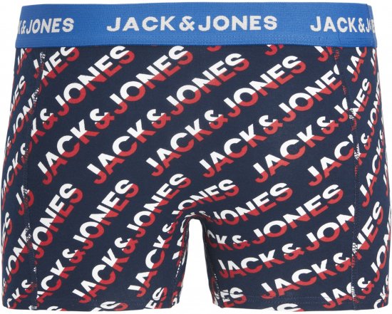 Jack & Jones Logo Trunks 3-Pack Navy Blazer - Бельо & Бански шорти - Мъжко бельо големи размери