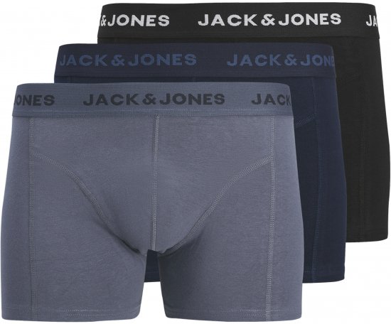 Jack & Jones jeremiah Solid Trunks 3-Pack Navy Blazer - Бельо & Бански шорти - Мъжко бельо големи размери