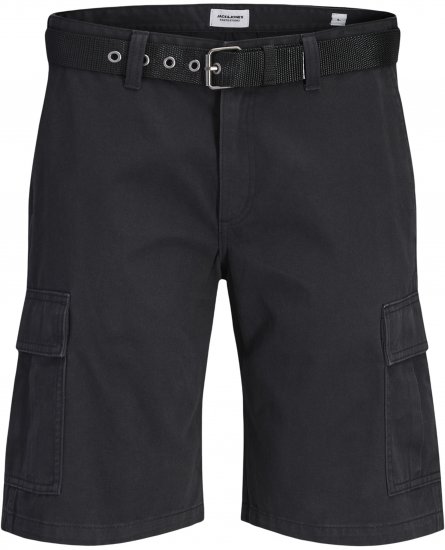 Jack & Jones Cole Hudson Belted Cargo Shorts Black - Шорти - мъжки къси панталони големи размери