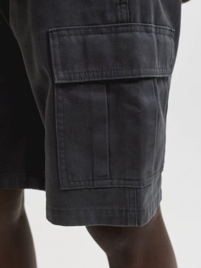Jack & Jones Cole Hudson Belted Cargo Shorts Black - Шорти - мъжки къси панталони големи размери
