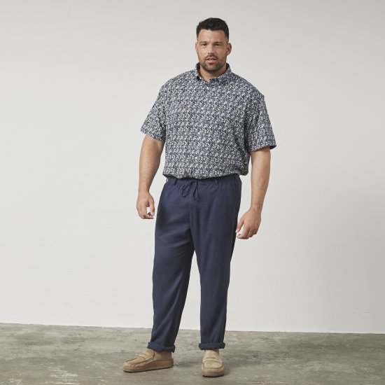 North Latitude 61155 Ленен Панталон С Удобна Кройка Тъмносиньо - Дънки и панталони - мъжки Дънки и панталони големи размери