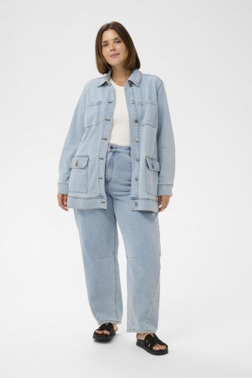 Kaffe Curve Ninna Casual Jacket Light Blue Washed - Якета - 