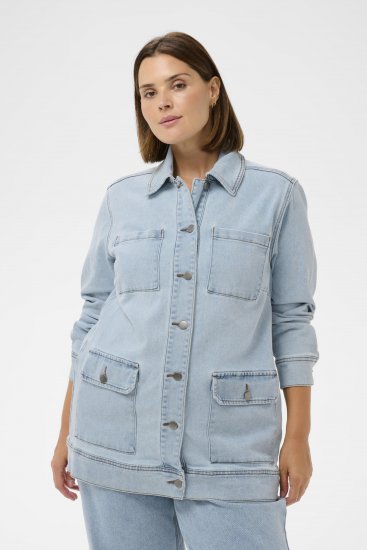 Kaffe Curve Ninna Casual Jacket Light Blue Washed - Якета - 