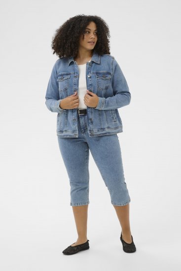 Kaffe Curve Vilana Denim Jacket Washed Blue - Дънкови якета - 