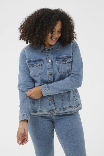 Kaffe Curve Vilana Denim Jacket Washed Blue - Дънкови якета - 