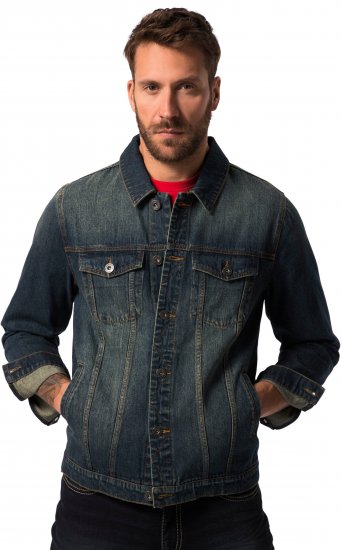 JP1880 Denim Jacket Dark Blue Denim - Якета - мъжки якета големи размери